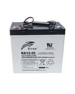 RITAR AGM Deep Cycle Batteri 12V 55AH (229x138x216mm) Polstilling 4 - Plusspol til venstre