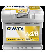 VARTA Silver Dynamic AGM Batteri 12V 50AH 540CCA (207x175x190/190mm) Polstilling 5 - Plusspol til høyre A9