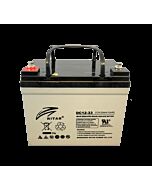 RITAR AGM Deep Cycle Batteri 12V 33AH (196x130x163mm) Polstilling 4 - Plusspol til venstre