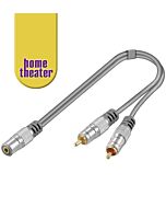 Home Theater Audioadapter 0,15m 3,5mm plugg til 2x RCA plugg