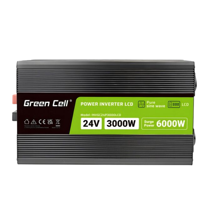 Kraftig Inverter gjør om 24VDC til 230V, 3000W/6000W